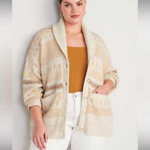 Old Navy cozy Fairisle Cardigan Nuetrap Fairisle sz 4x nwt